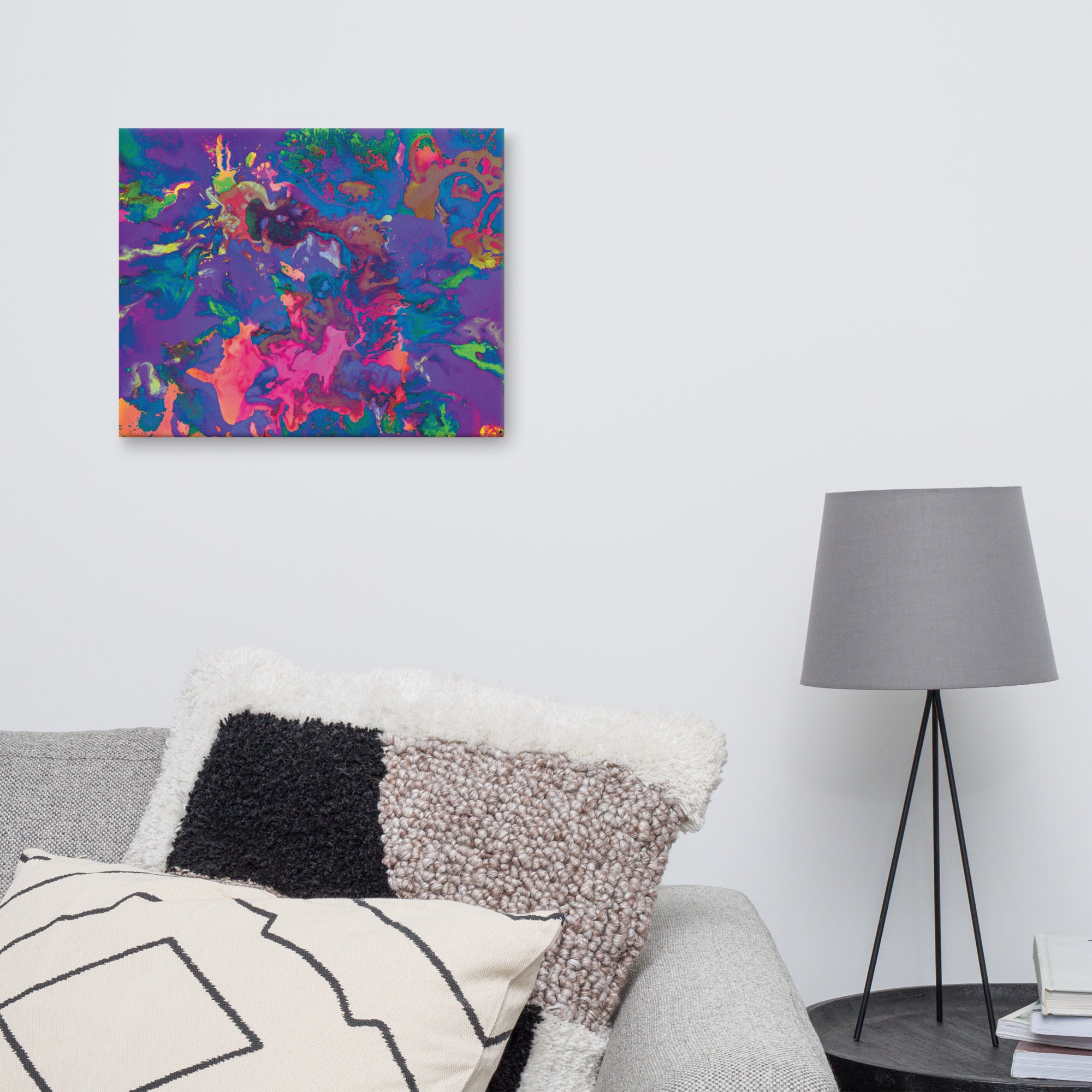 Pastel Magenta Abstract Art Canvas Print