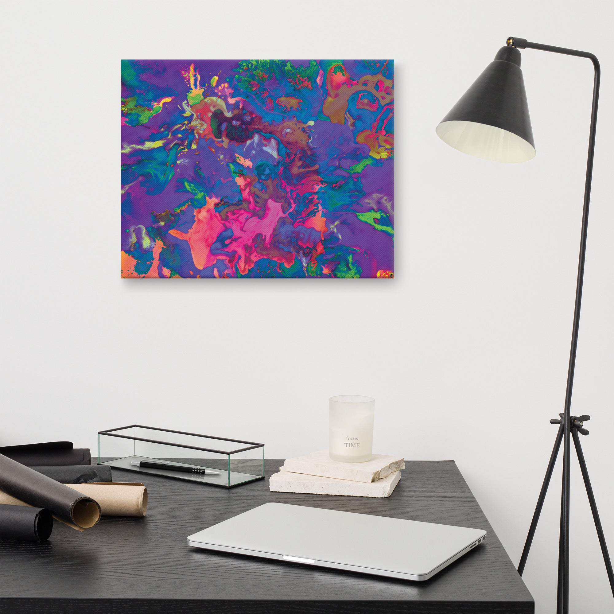 Pastel Magenta Abstract Art Canvas Print