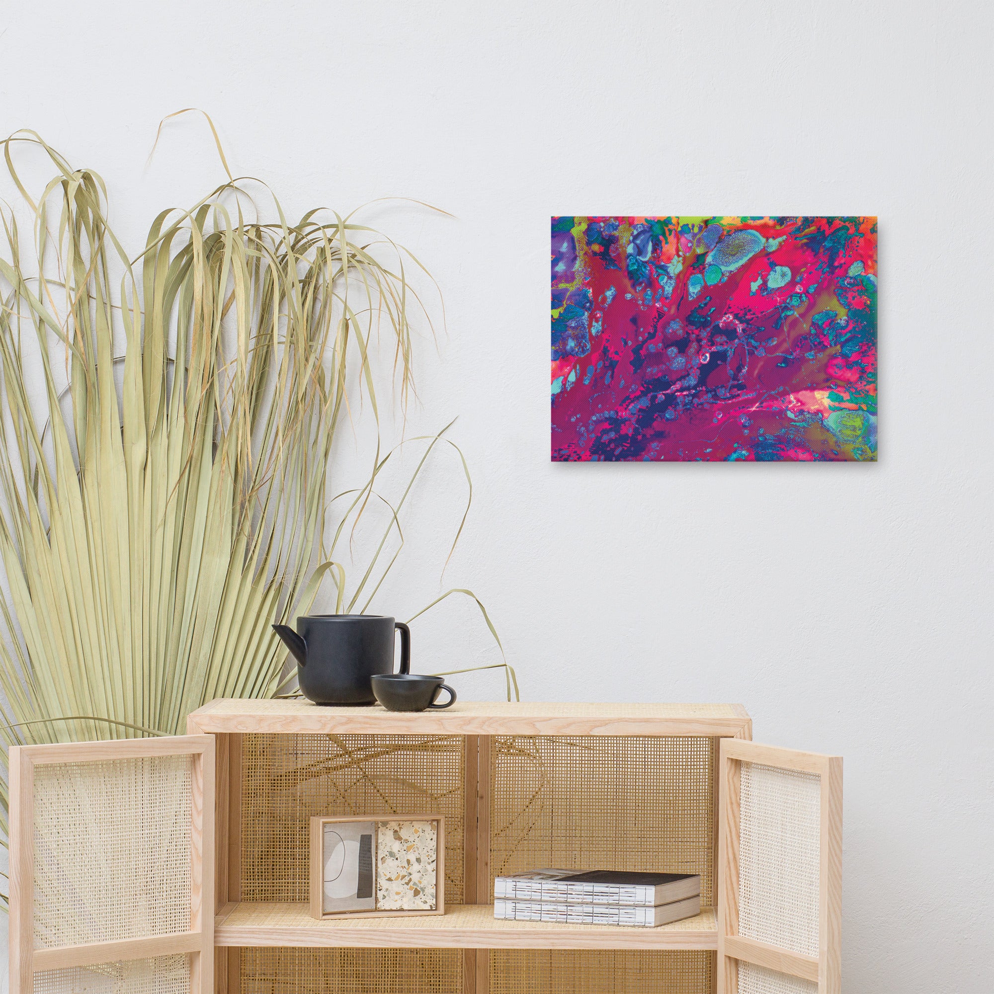 Magenta Abstract Art Canvas Print