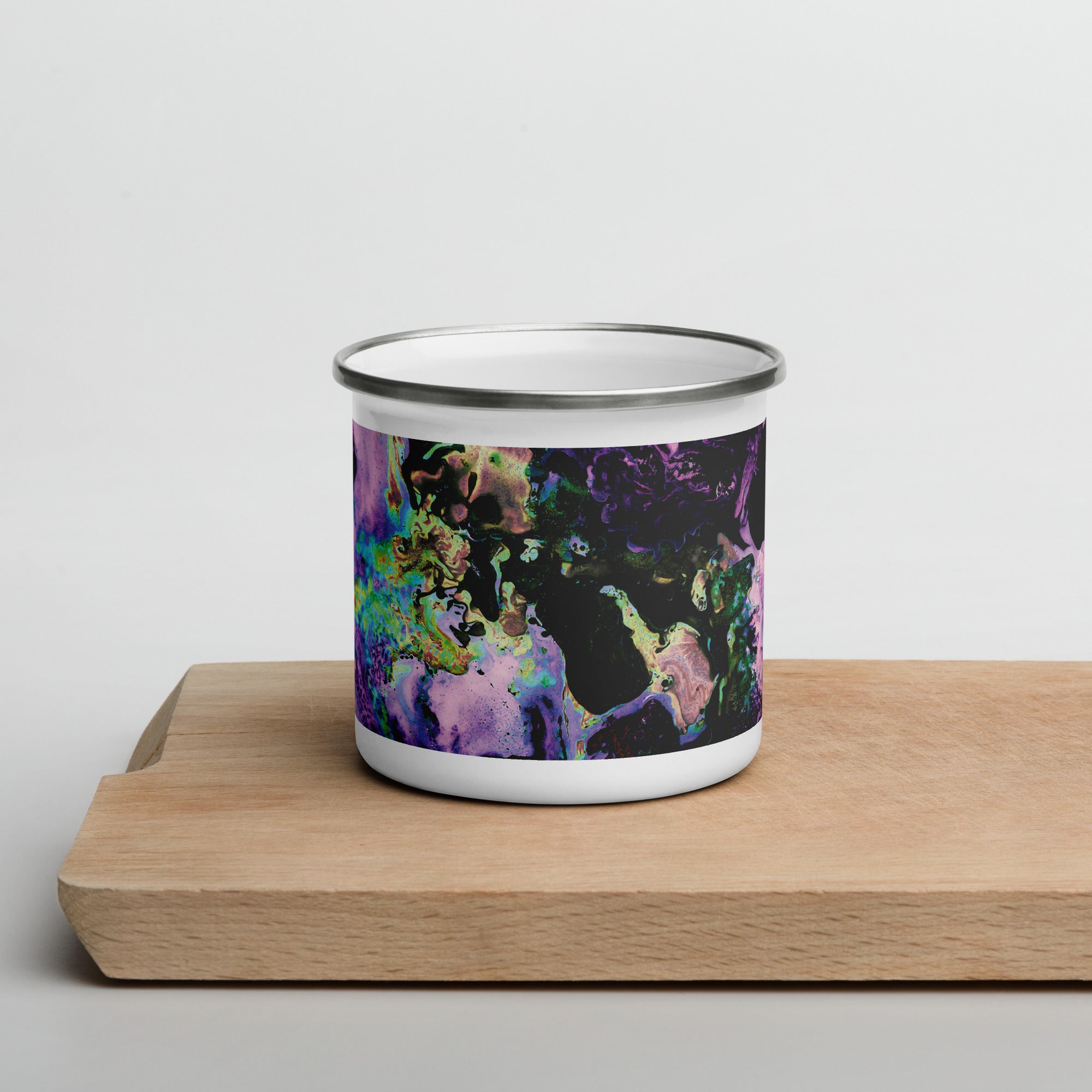 Lavender Abstract Art Enamel Camper Mug