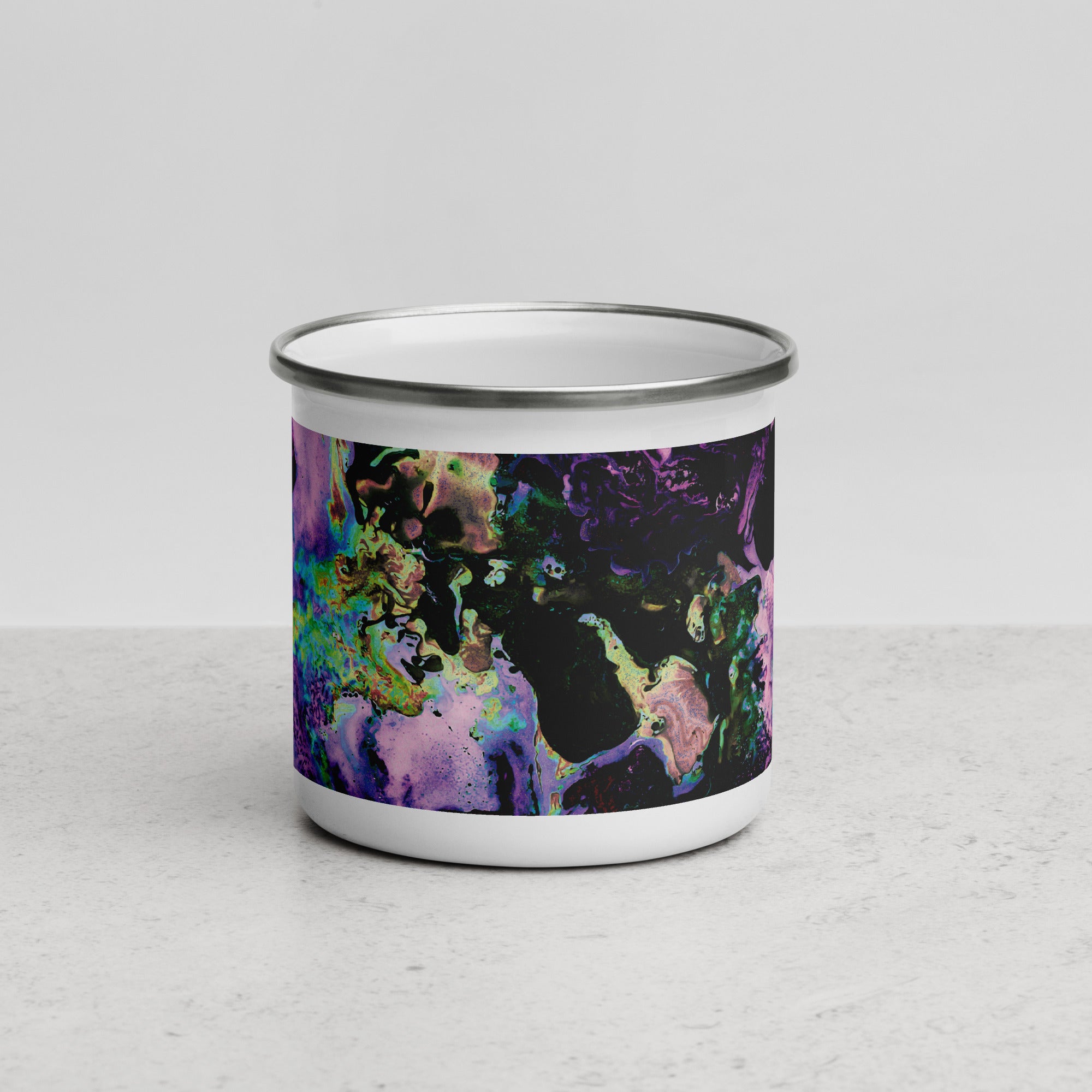 Lavender Abstract Art Enamel Camper Mug