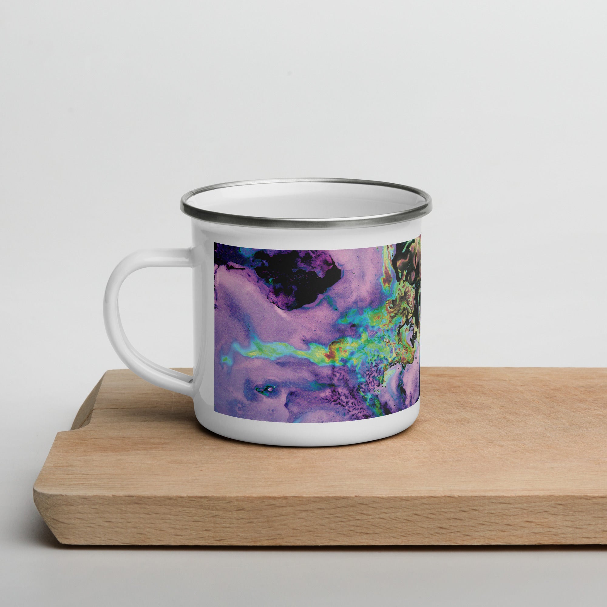 Lavender Abstract Art Enamel Camper Mug