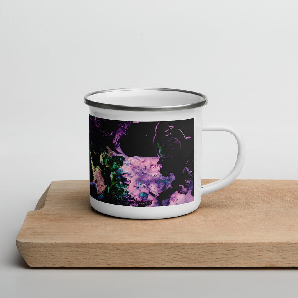 Lavender Abstract Art Enamel Camper Mug