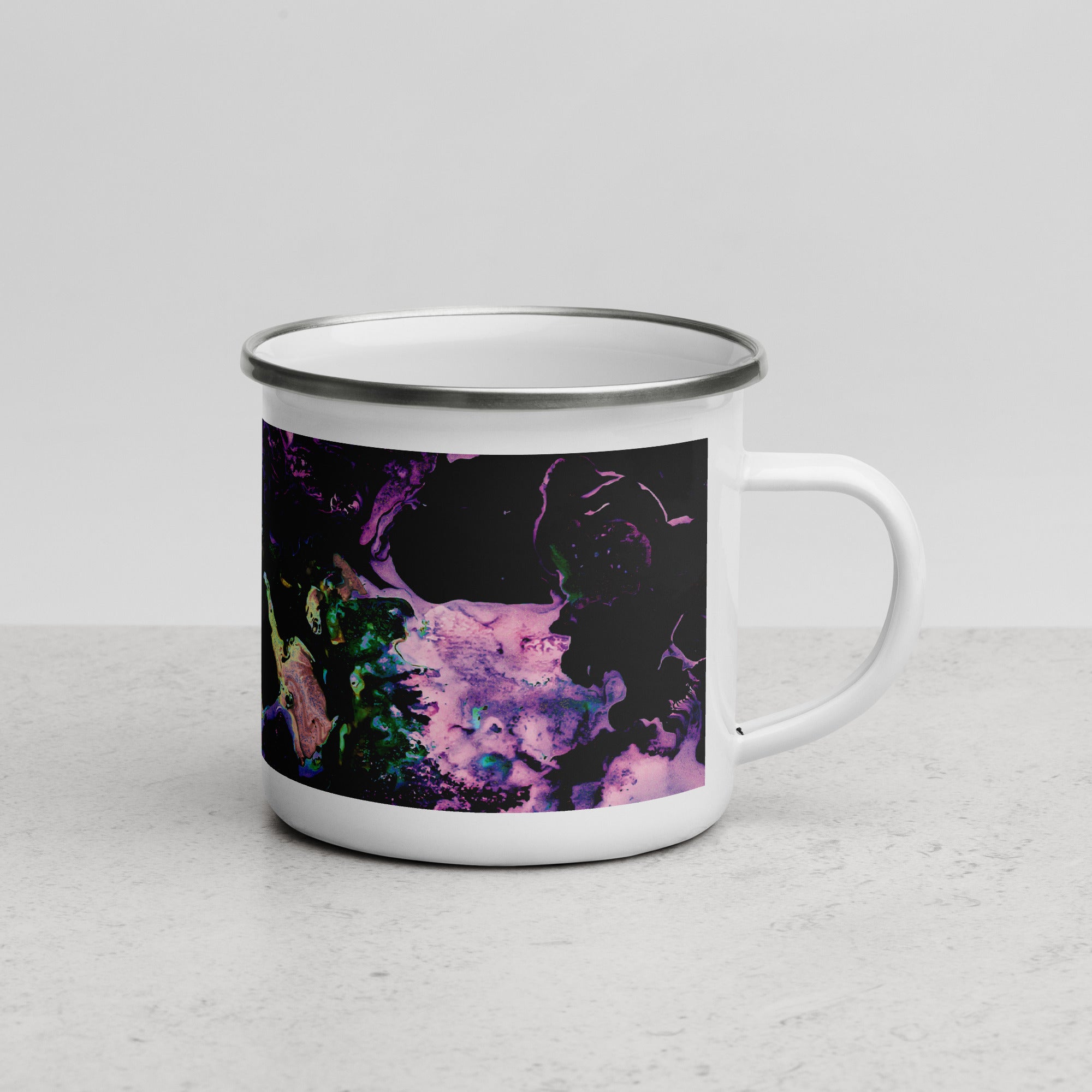 Lavender Abstract Art Enamel Camper Mug