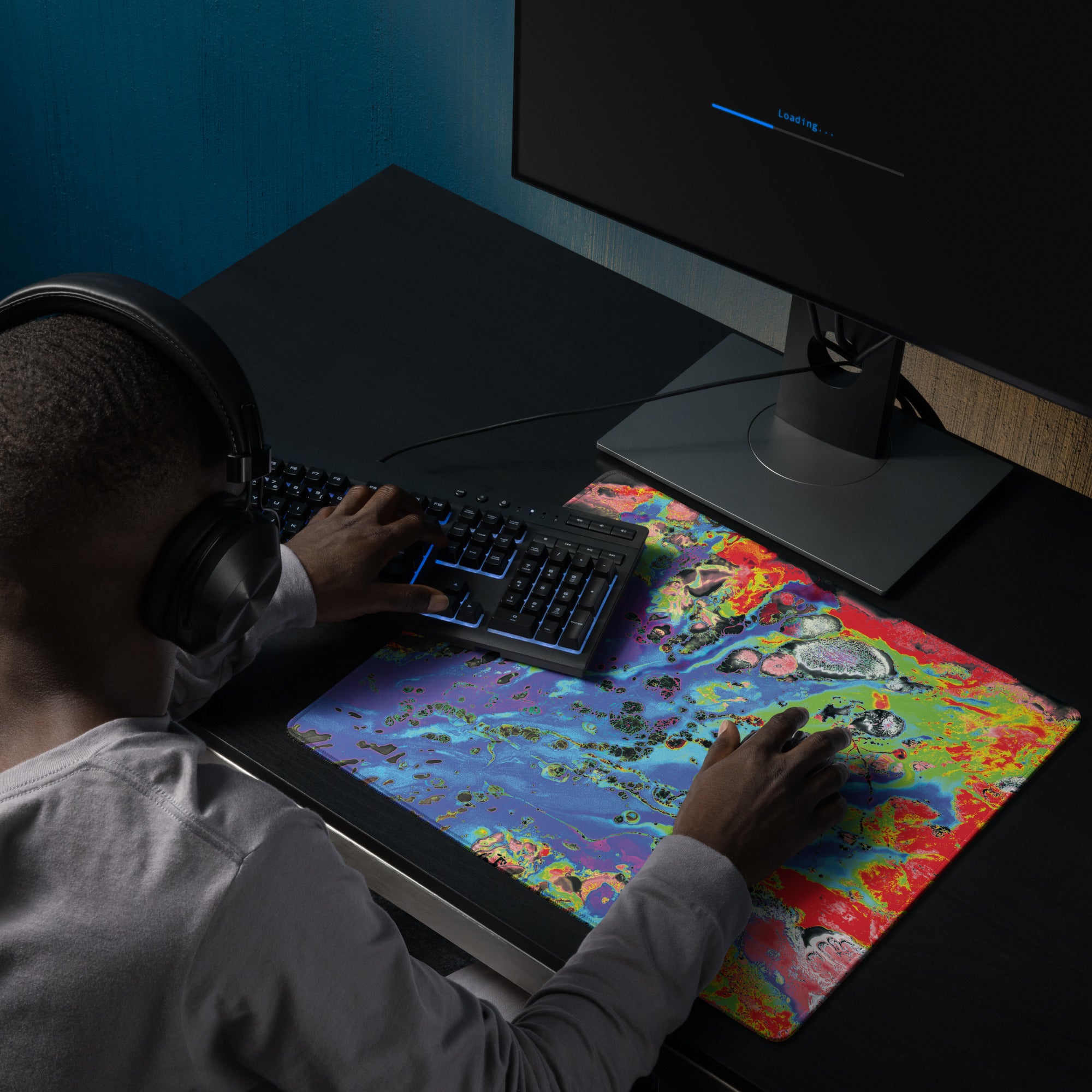 Neon Abstract Art Gaming Mouse Pad
