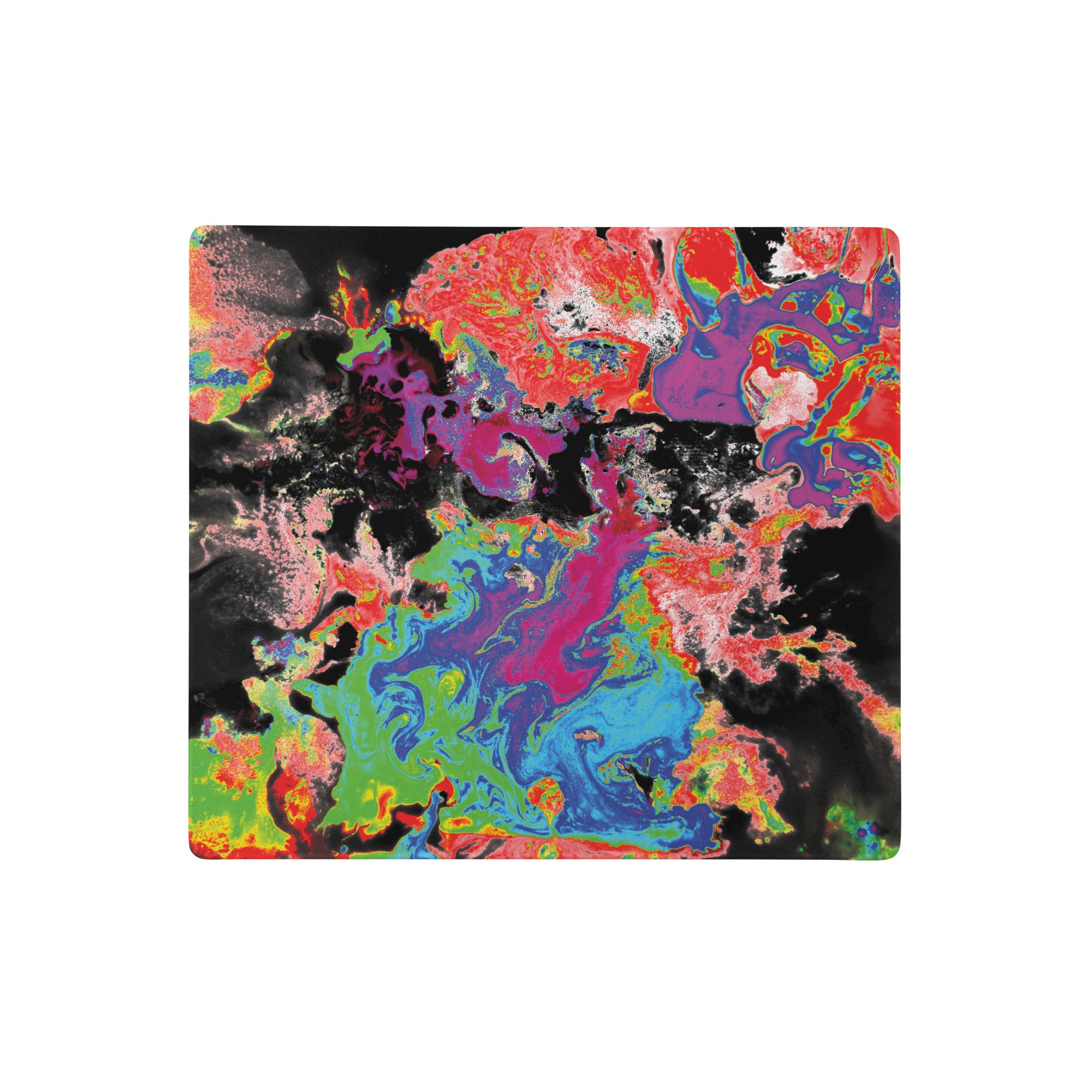 Neon Red Abstract Art Gaming Mouse Pad
