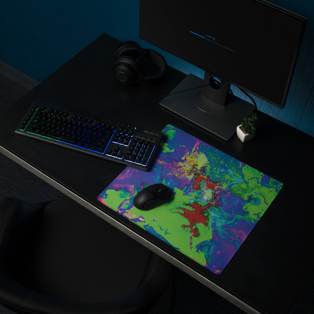 Neon Abstract Art Gaming Mouse Pad