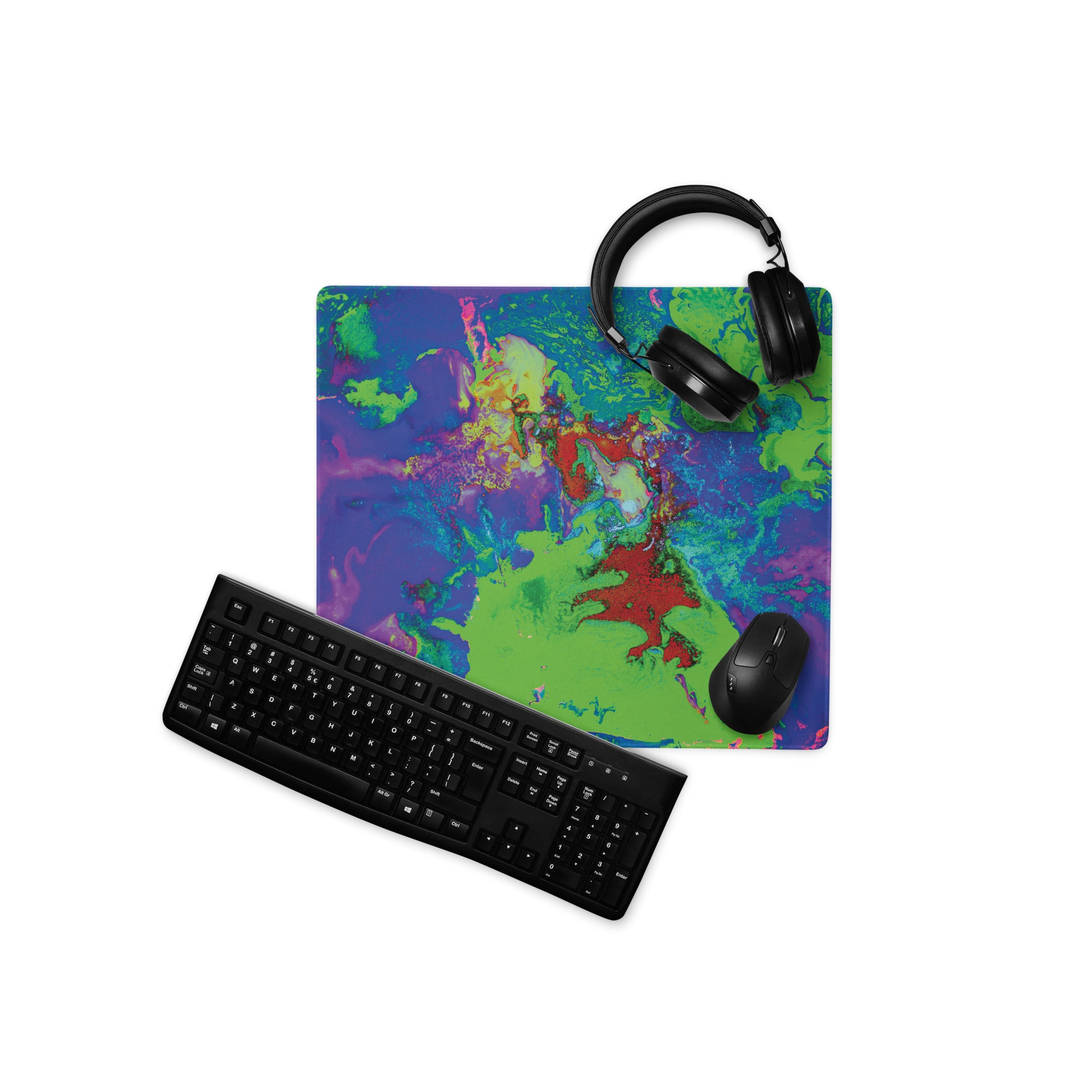 Neon Abstract Art Gaming Mouse Pad