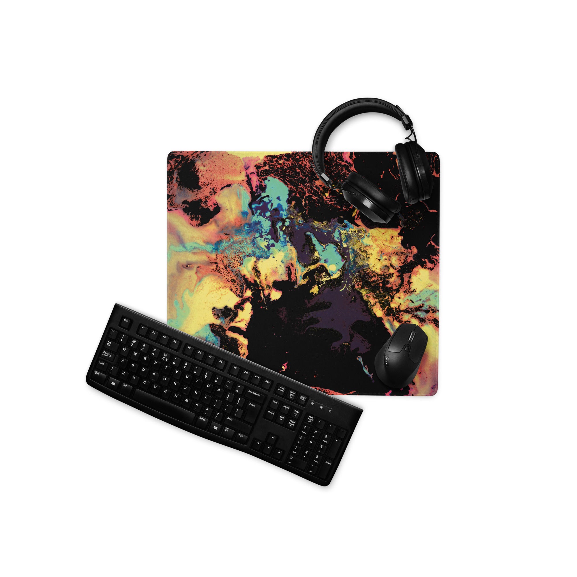 Yellow Abstract Art Gaming Mouse Pad