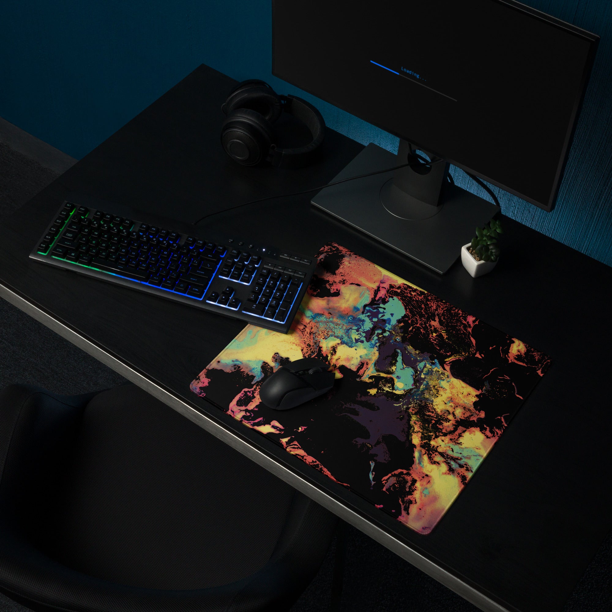 Yellow Abstract Art Gaming Mouse Pad