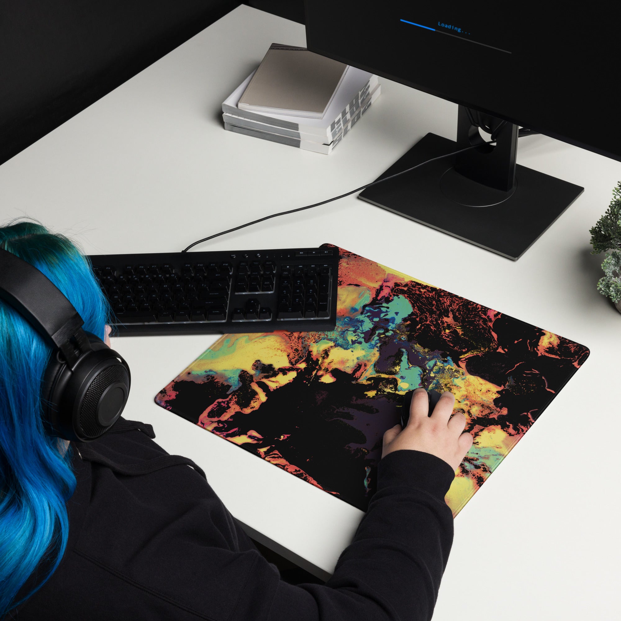 Yellow Abstract Art Gaming Mouse Pad