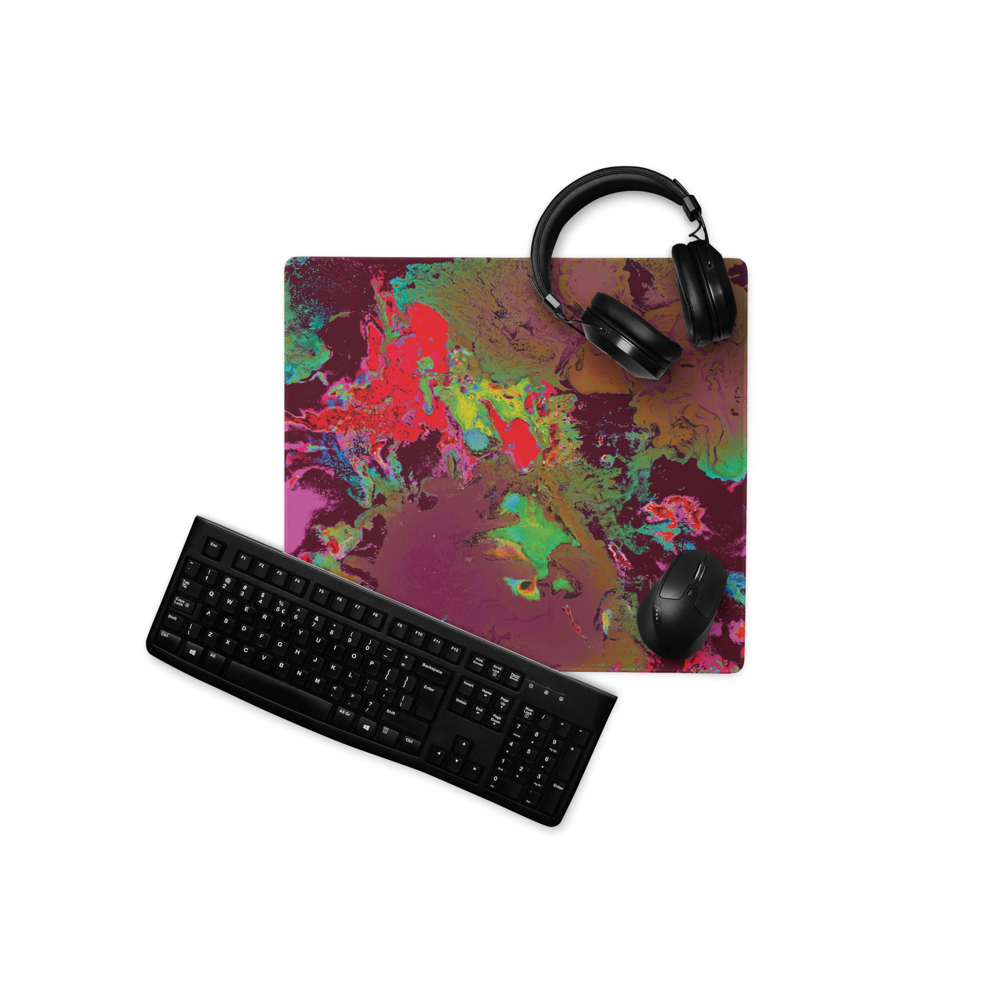 Maroon Abstract Art Gaming Mouse Pad