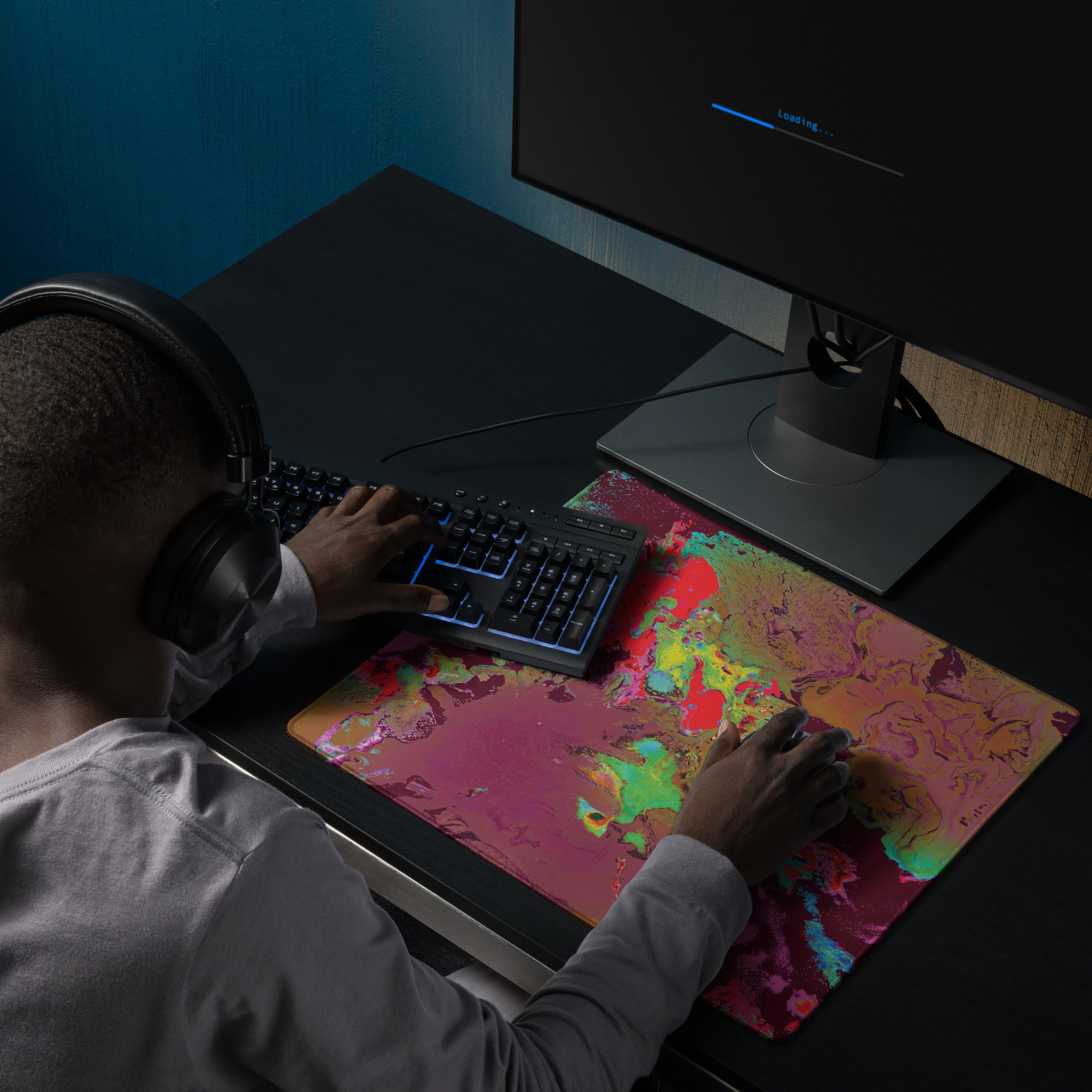 Maroon Abstract Art Gaming Mouse Pad