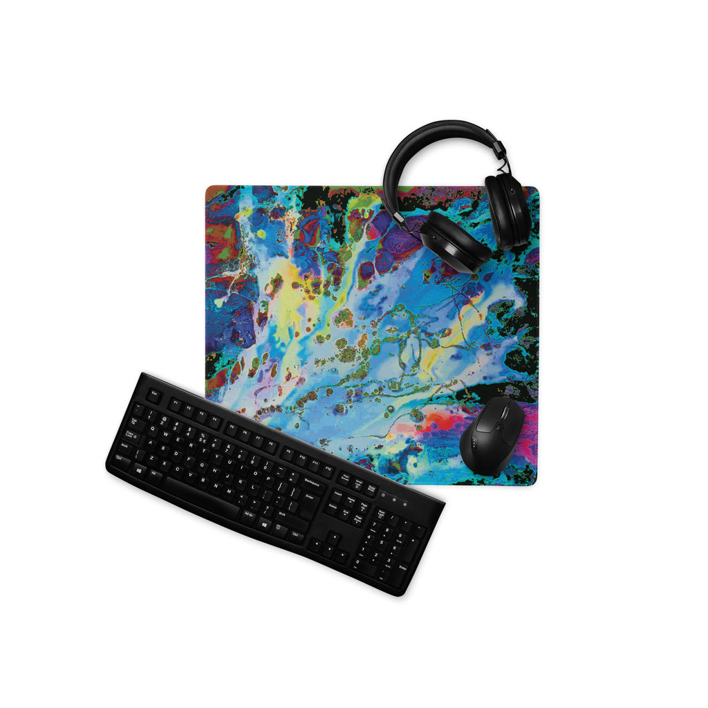 Blue Abstract Art Gaming Mouse Pad