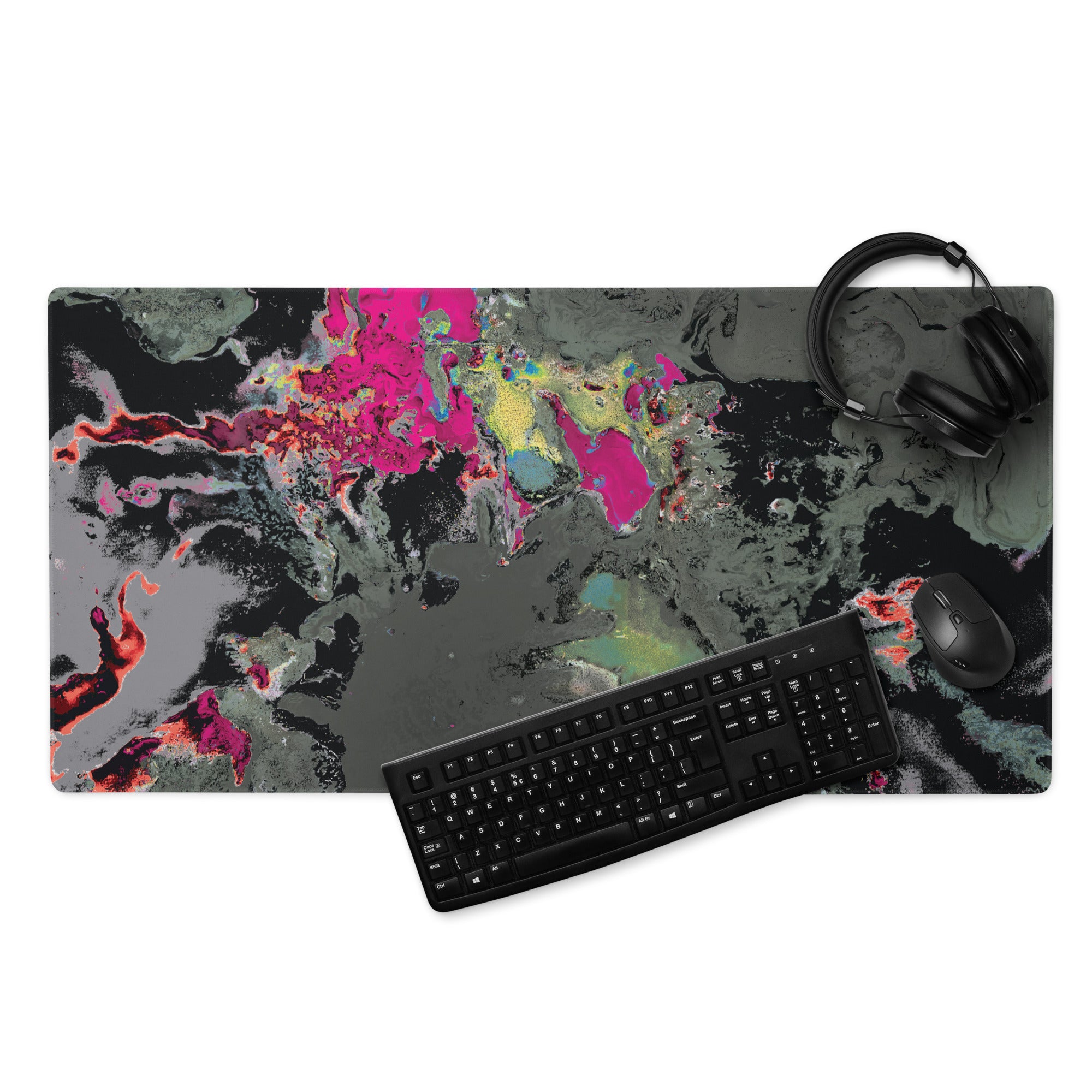 Gray Abstract Art Gaming Mouse Pad