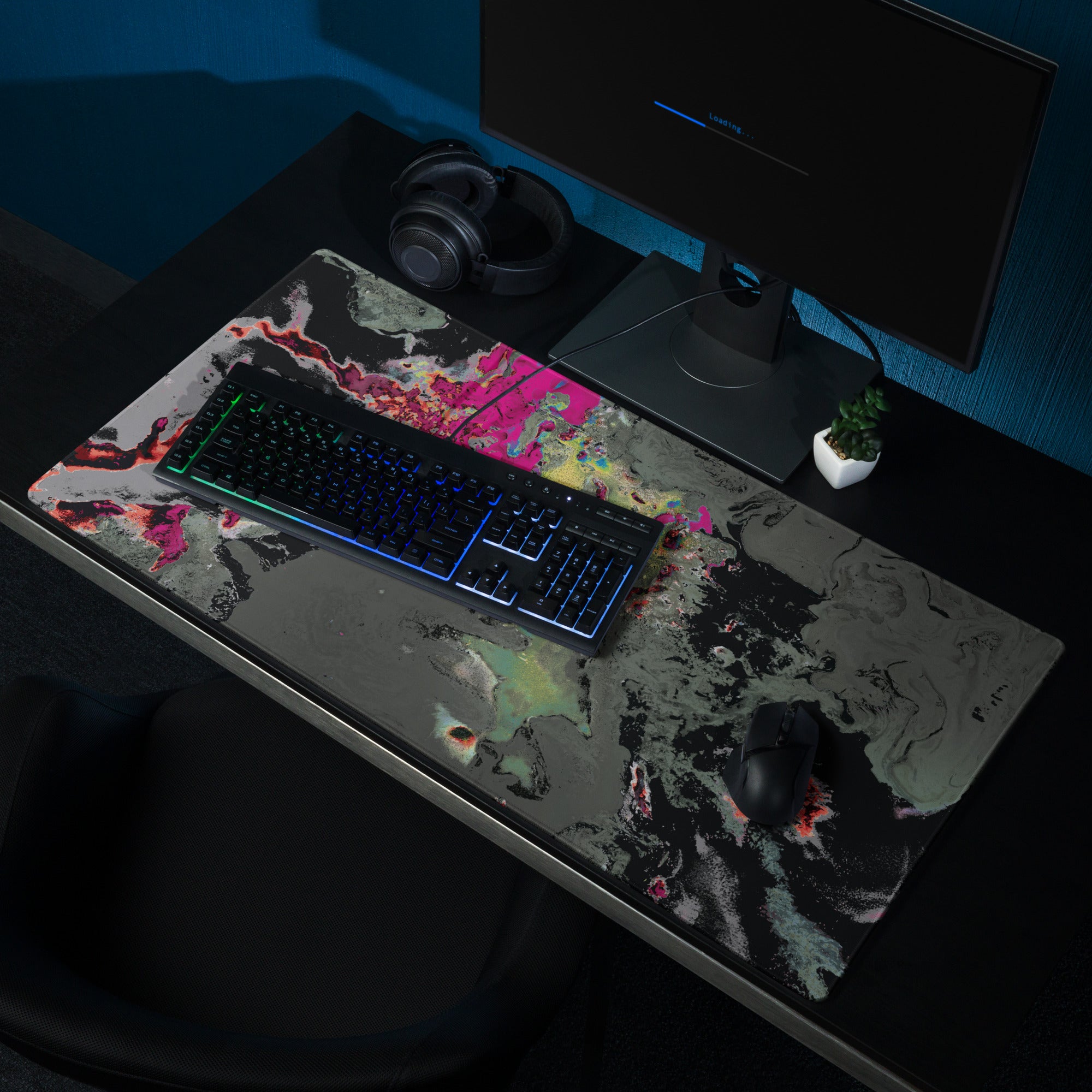 Gray Abstract Art Gaming Mouse Pad