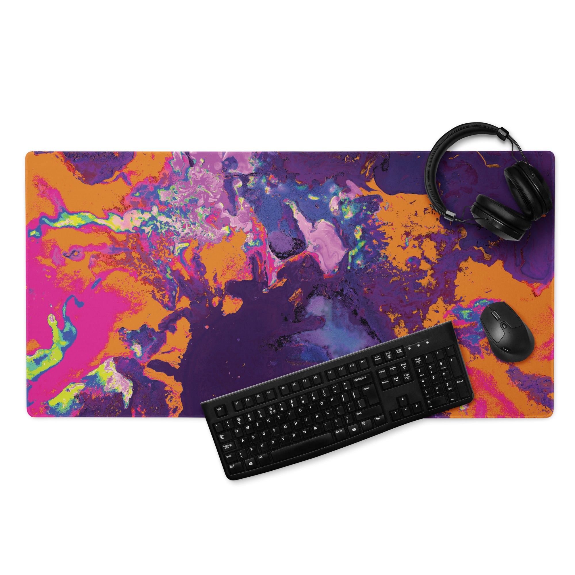 Orange Magenta Abstract Art Gaming Mouse Pad