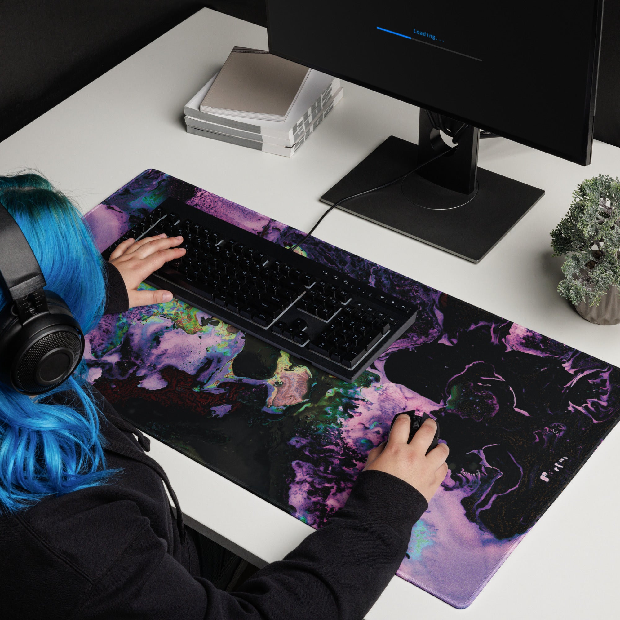 Lavender Abstract Art Gaming Mouse Pad