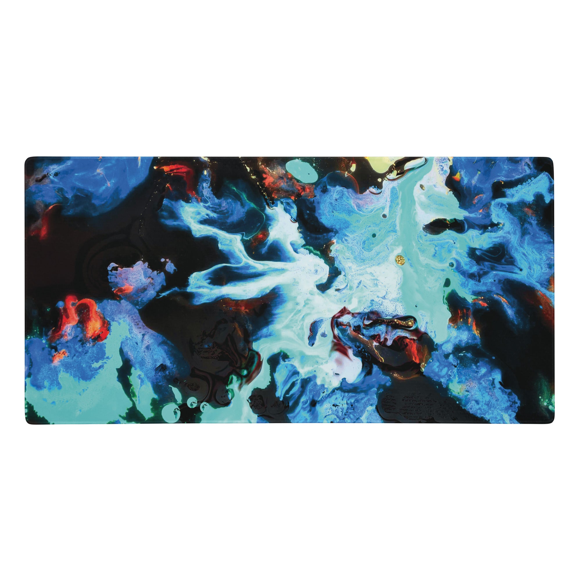 Aqua Abstract Art Gaming Mouse Pad