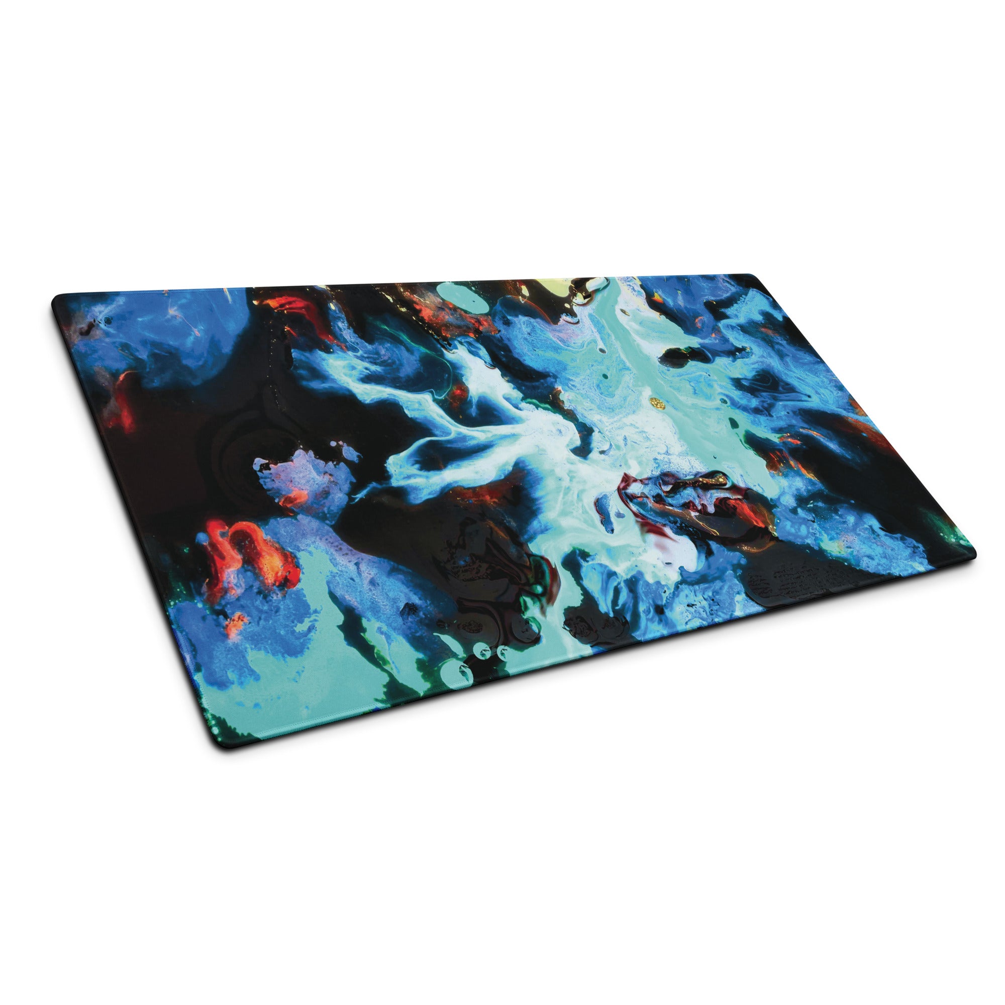 Aqua Abstract Art Gaming Mouse Pad