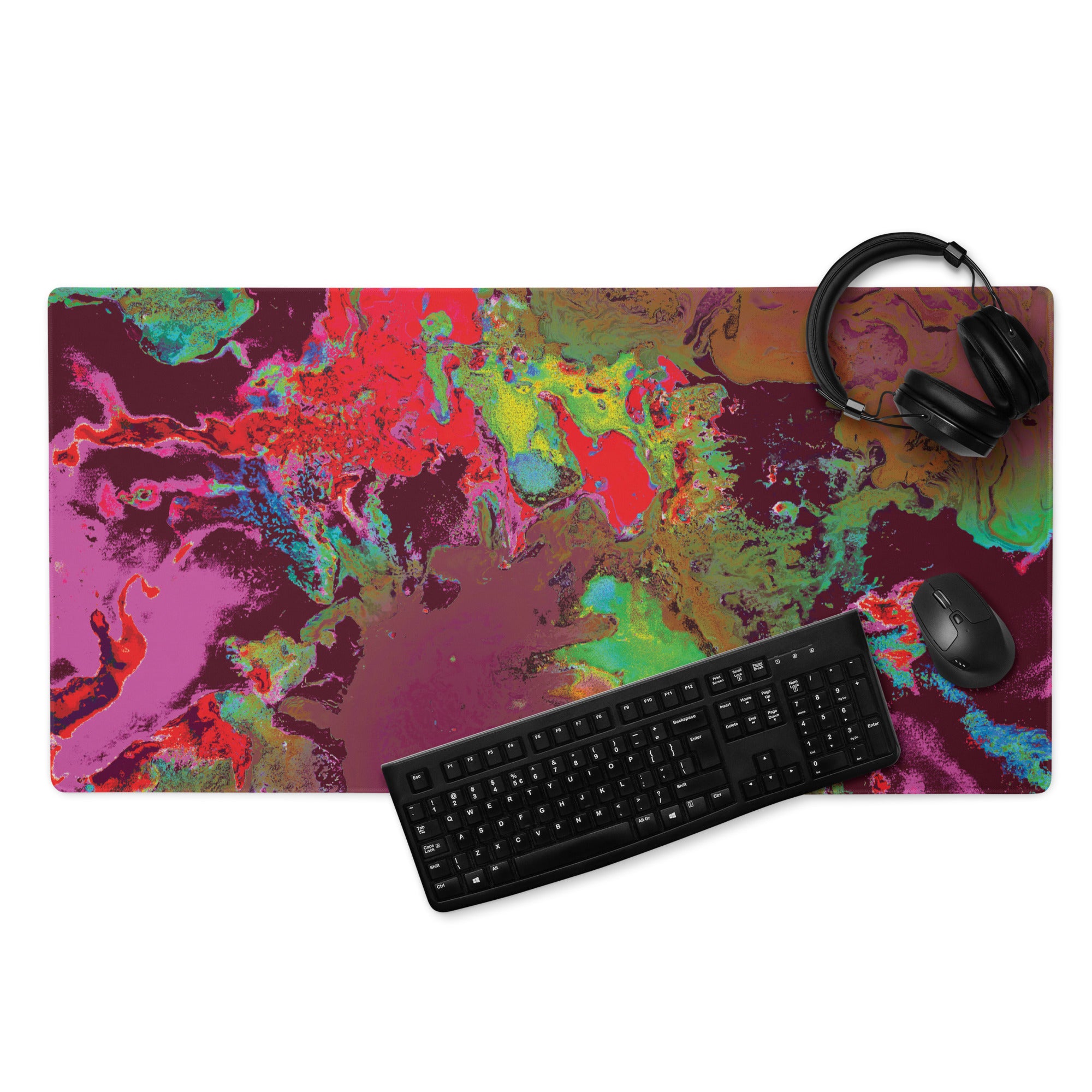 Maroon Abstract Art Gaming Mouse Pad