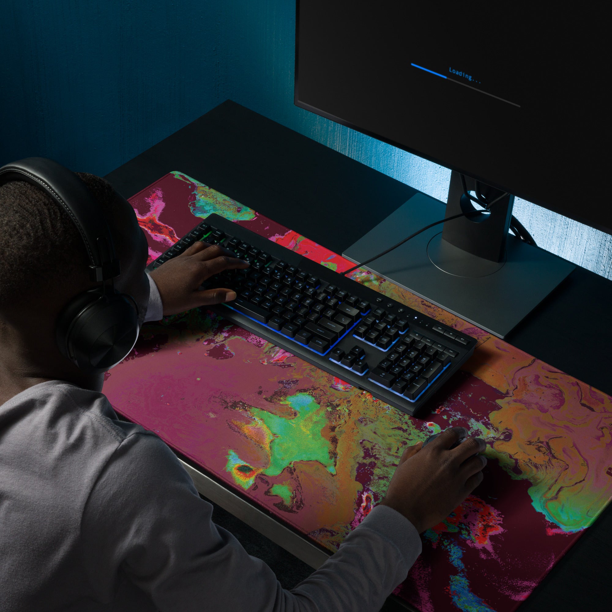 Maroon Abstract Art Gaming Mouse Pad