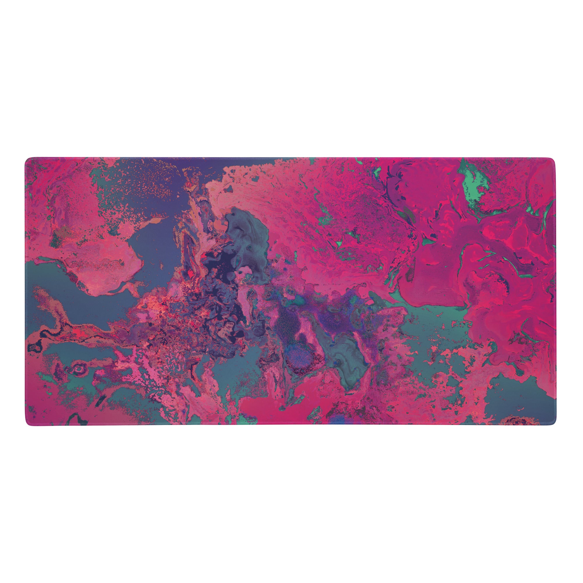 Colorful abstract patterned mouse pad on a white background
