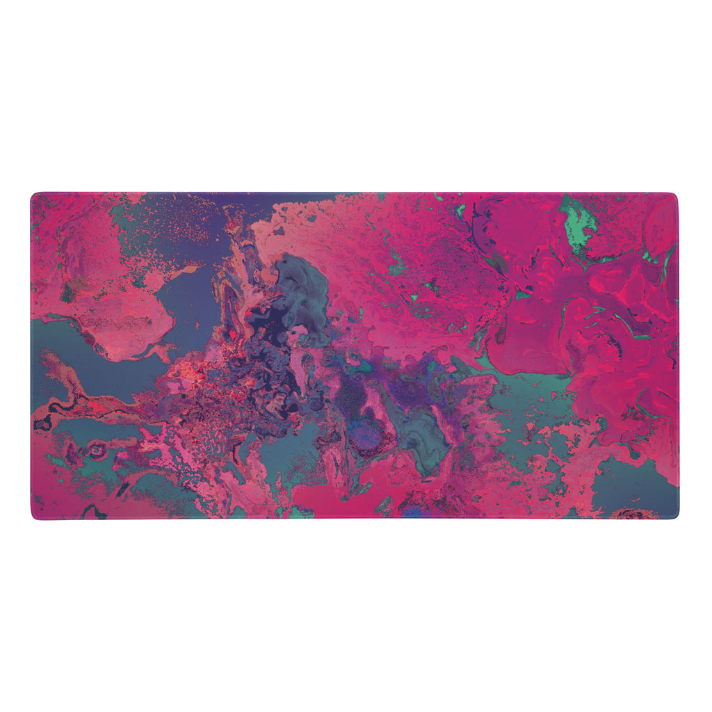 Colorful abstract patterned mouse pad on a white background