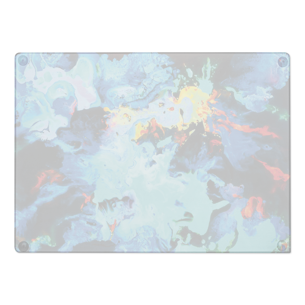 Blue and black abstract art glass cutting board