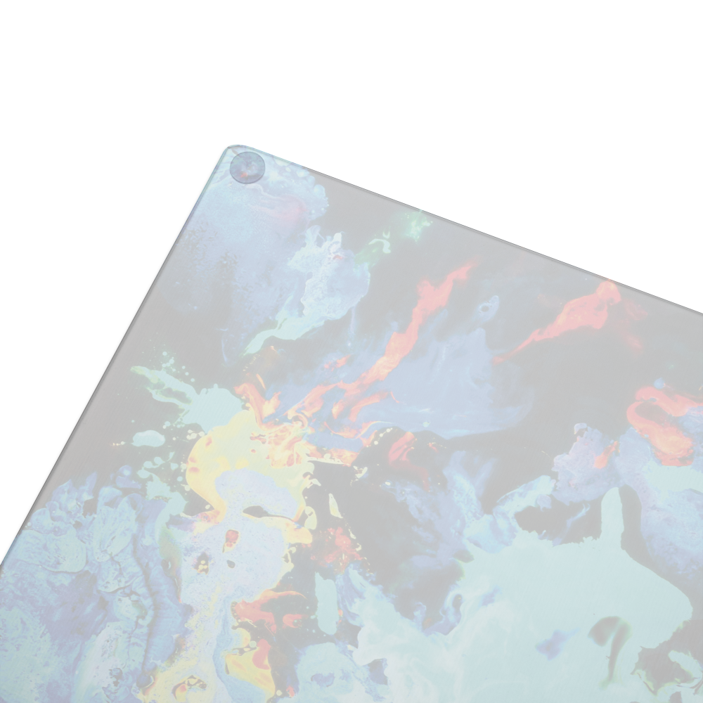 Blue and black glass cutting board