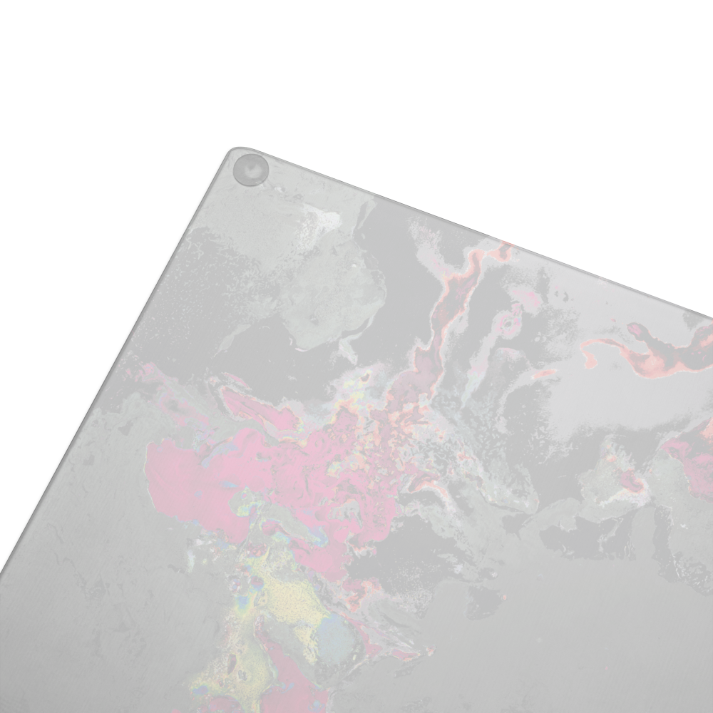 Marbled cutting board with pink and multicolor design on a white background