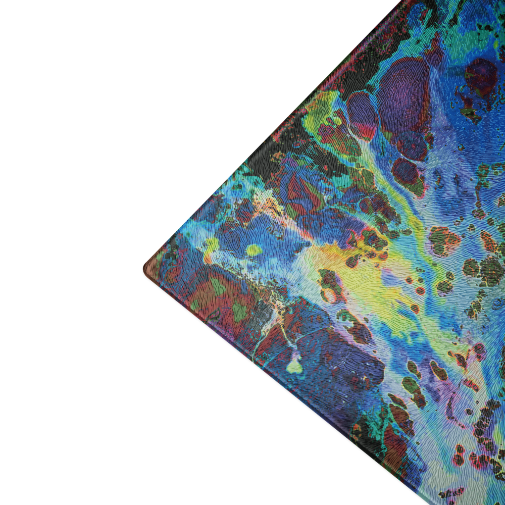 Colorful abstract blue glass cutting board 