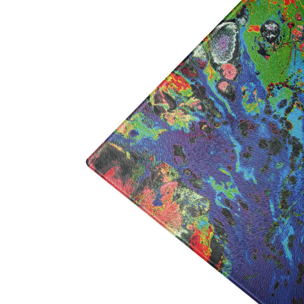 Colorful abstract design glass cutting board