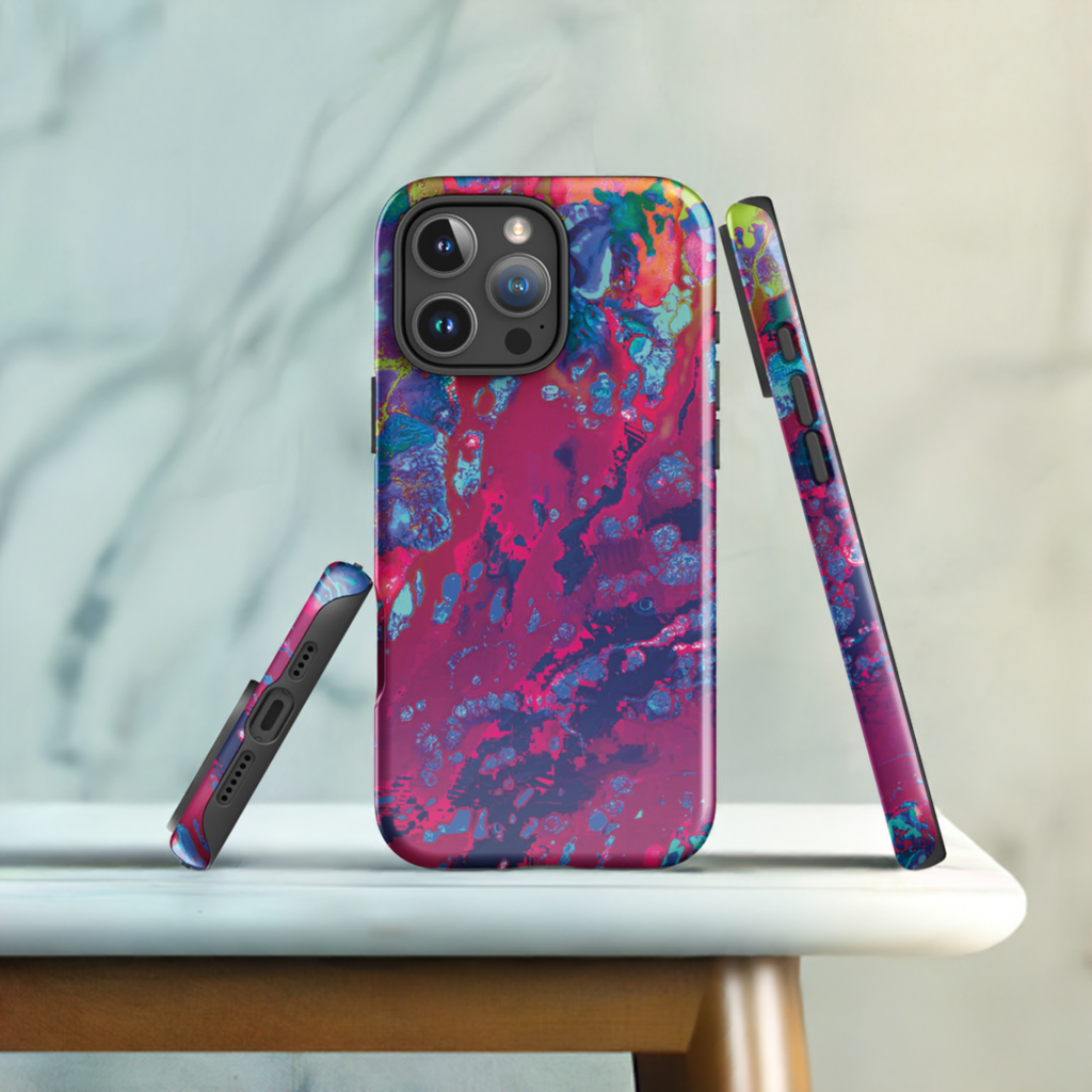 Pink Abstract Art Tough iPhone Case