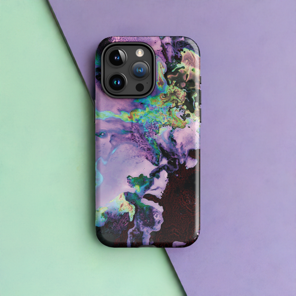 Lavender Neon Abstract Art Tough iPhone Case