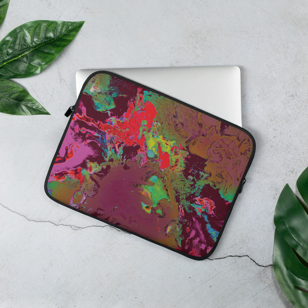 Maroon Abstract Art Laptop Sleeve