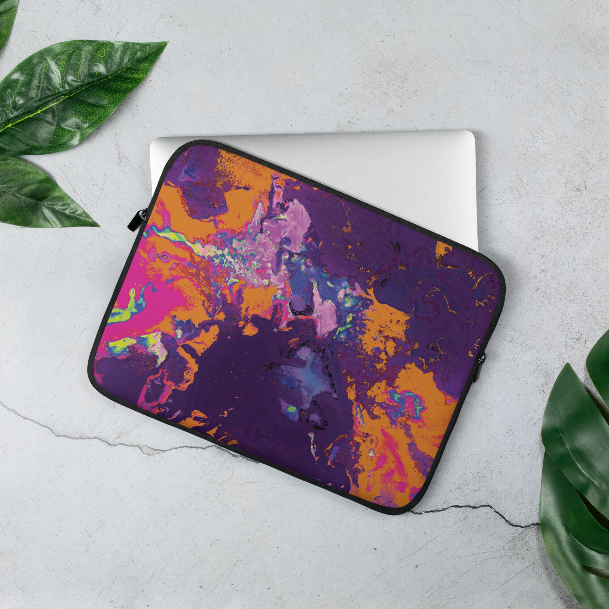 Orange Magenta Abstract Art Laptop Sleeve