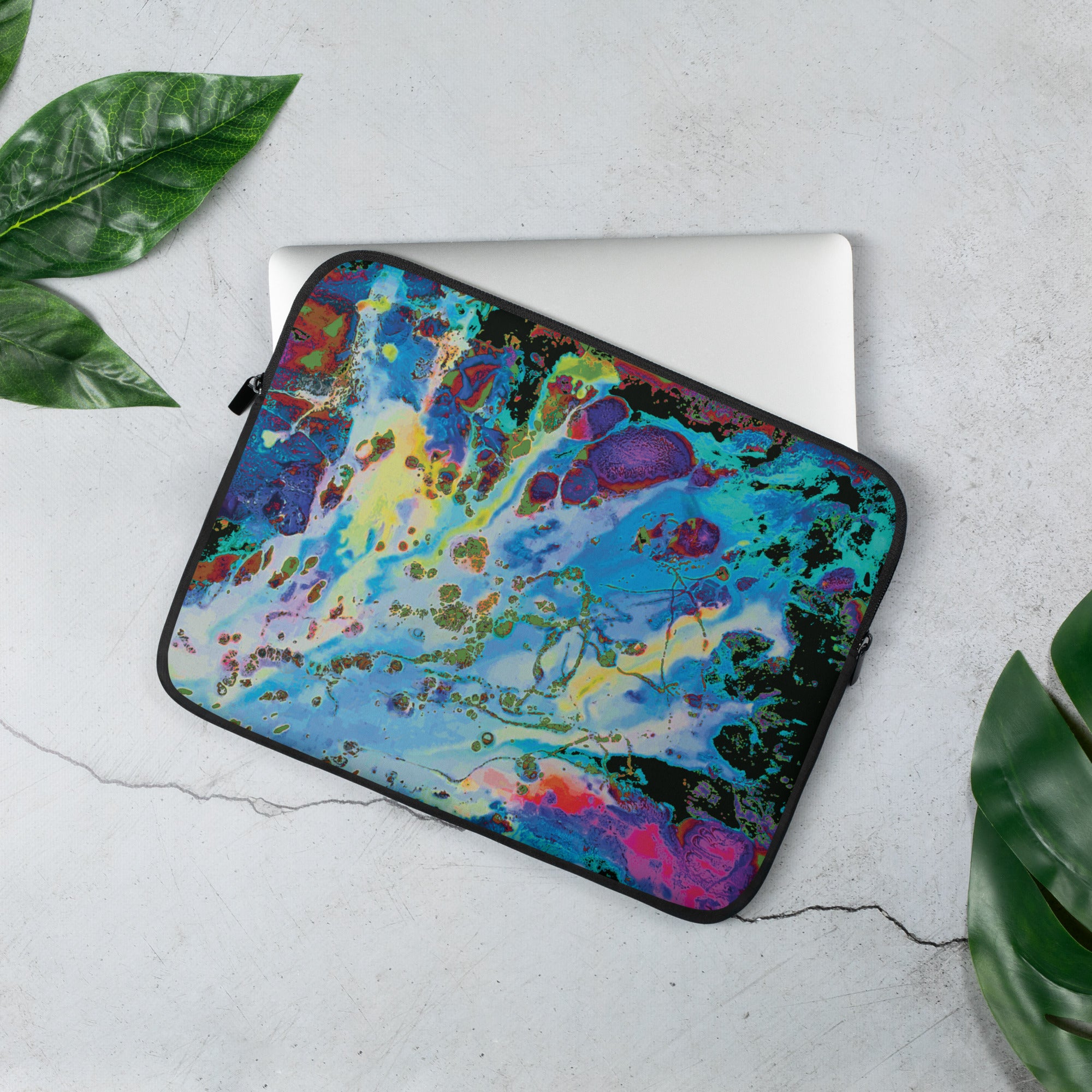 Blue Abstract Art Laptop Sleeve