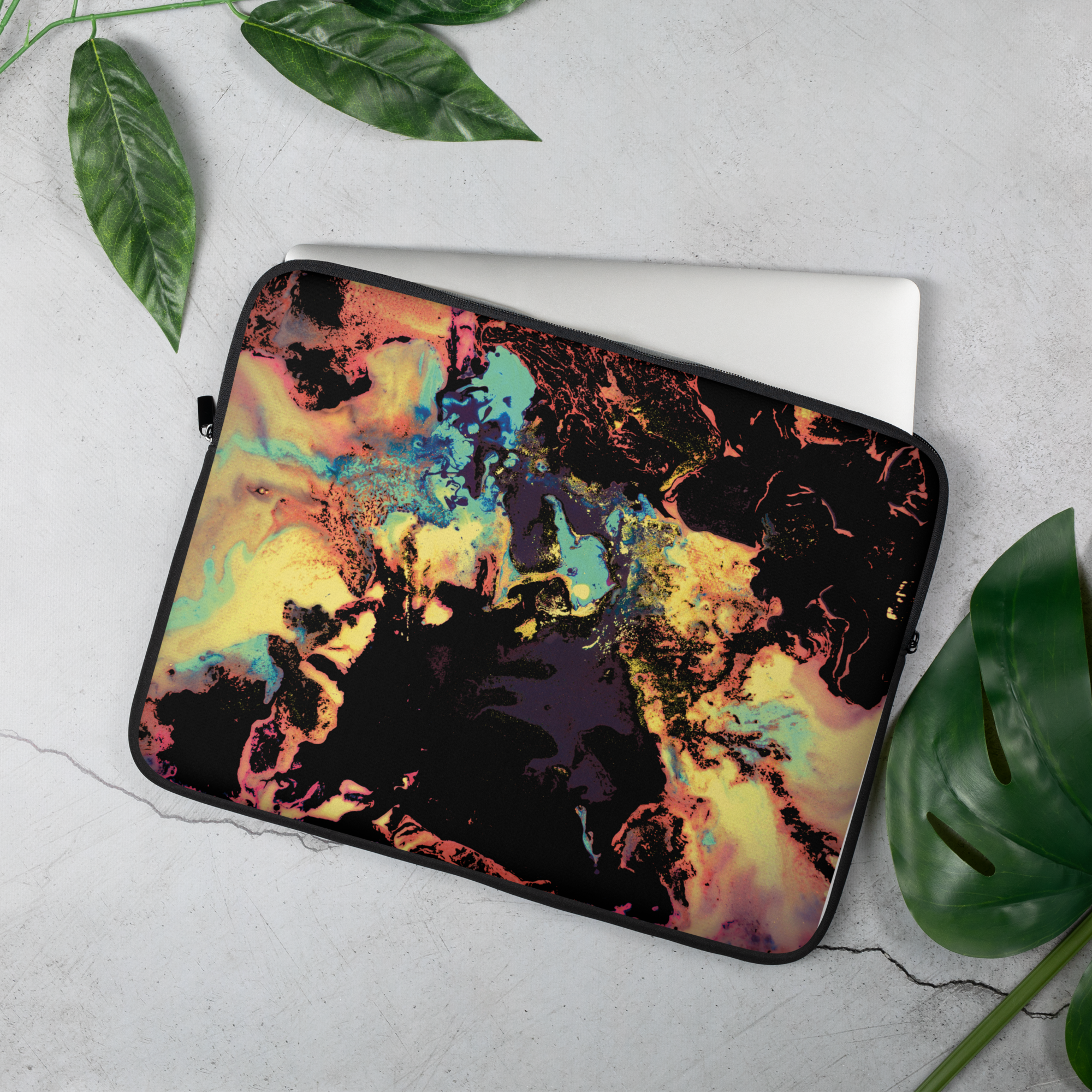 Yellow Abstract Art Laptop Sleeve