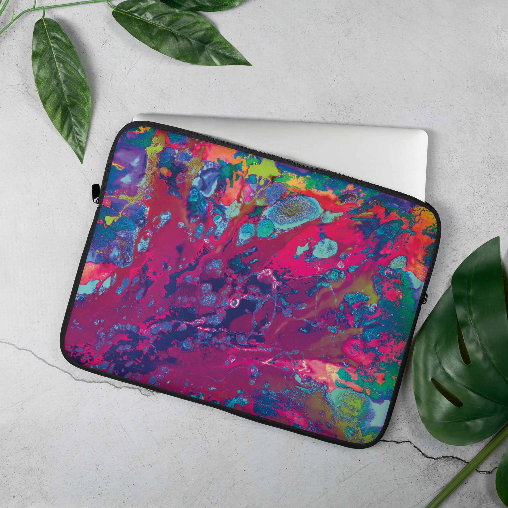 Magenta Abstract Art Laptop Sleeve