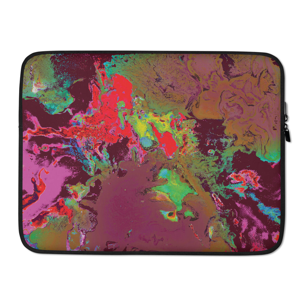 Maroon Abstract Art Laptop Sleeve