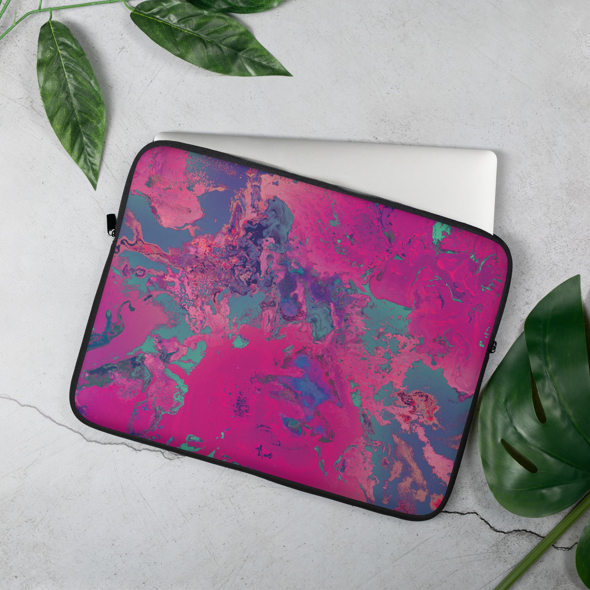 Magenta Abstract Art Laptop Sleeve