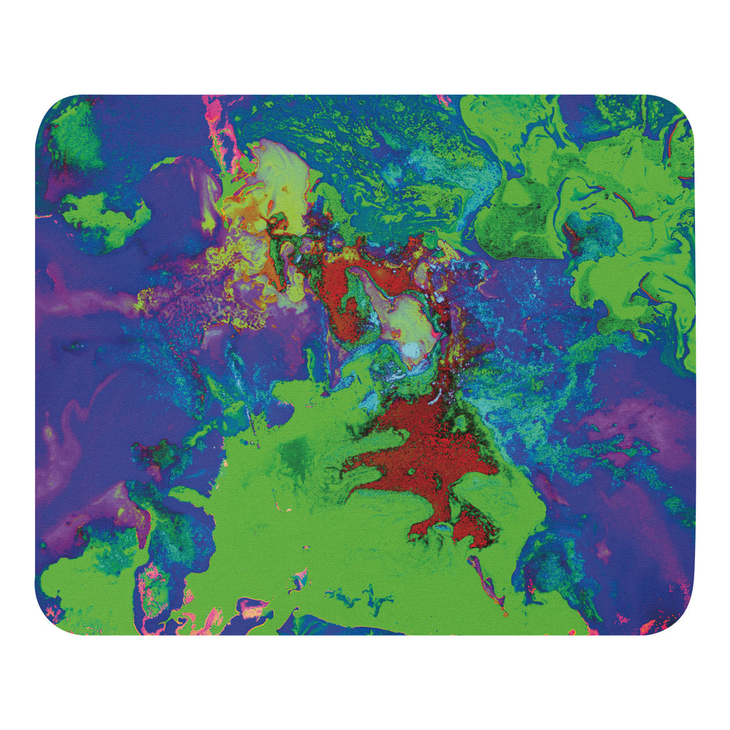 Neon Abstract Art Mouse Pad