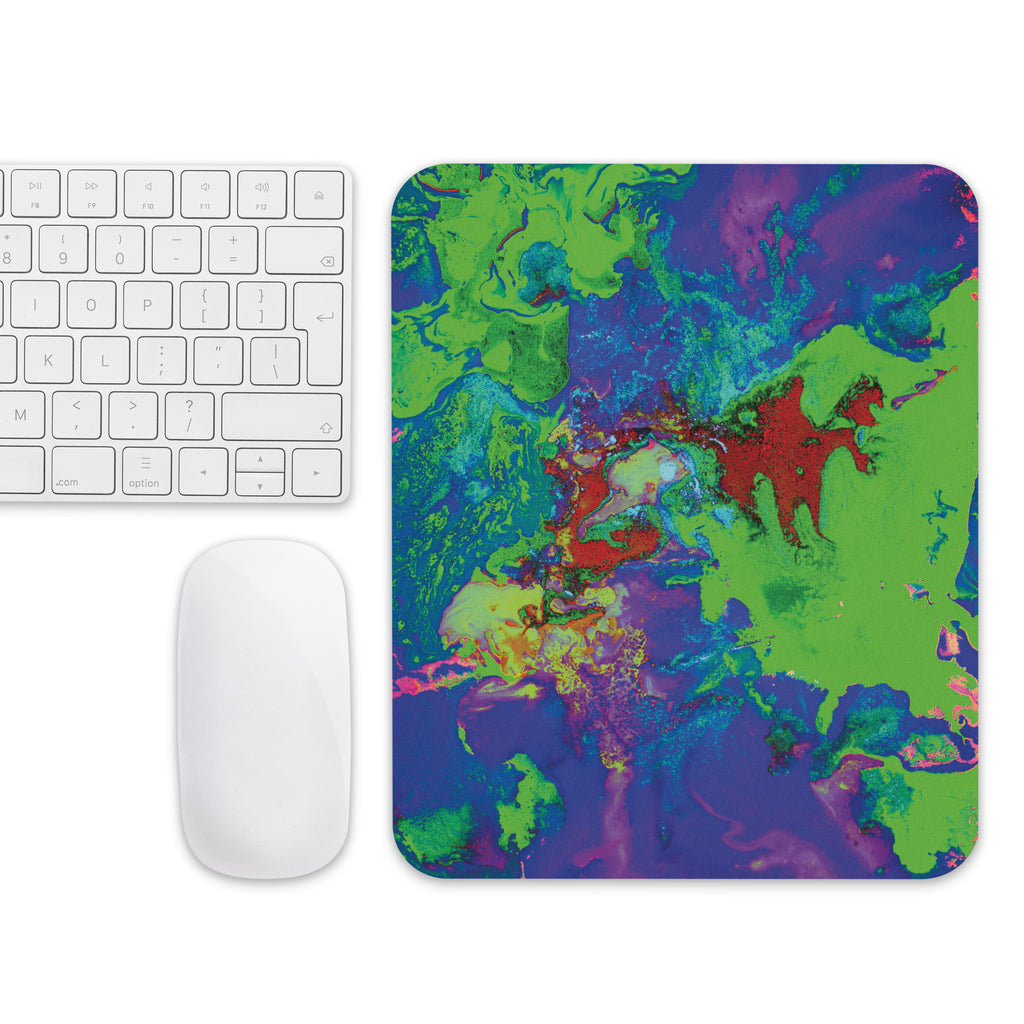 Neon Abstract Art Mouse Pad