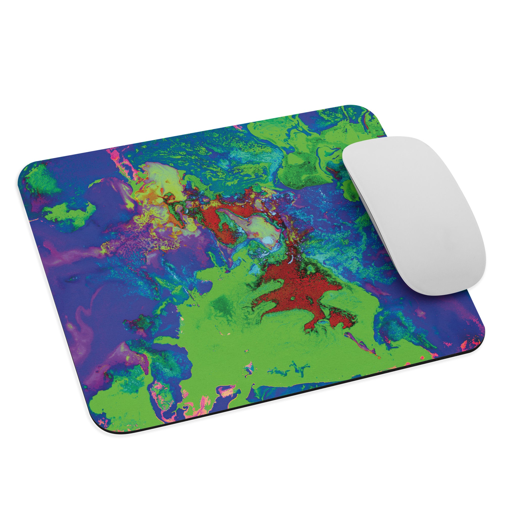Neon Abstract Art Mouse Pad