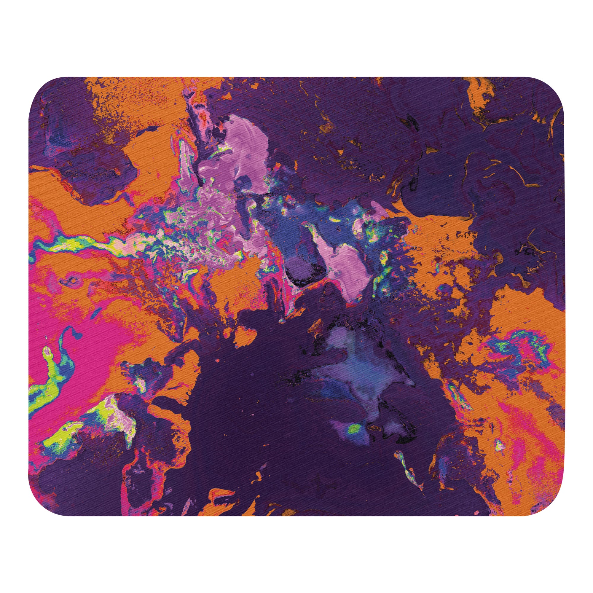 Purple Orange Abstract Art Mouse Pad