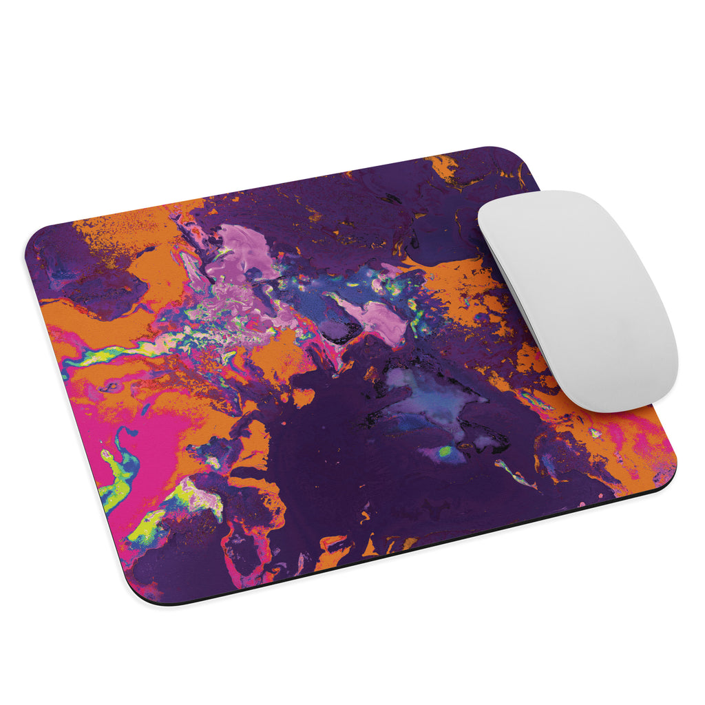 Purple Orange Abstract Art Mouse Pad