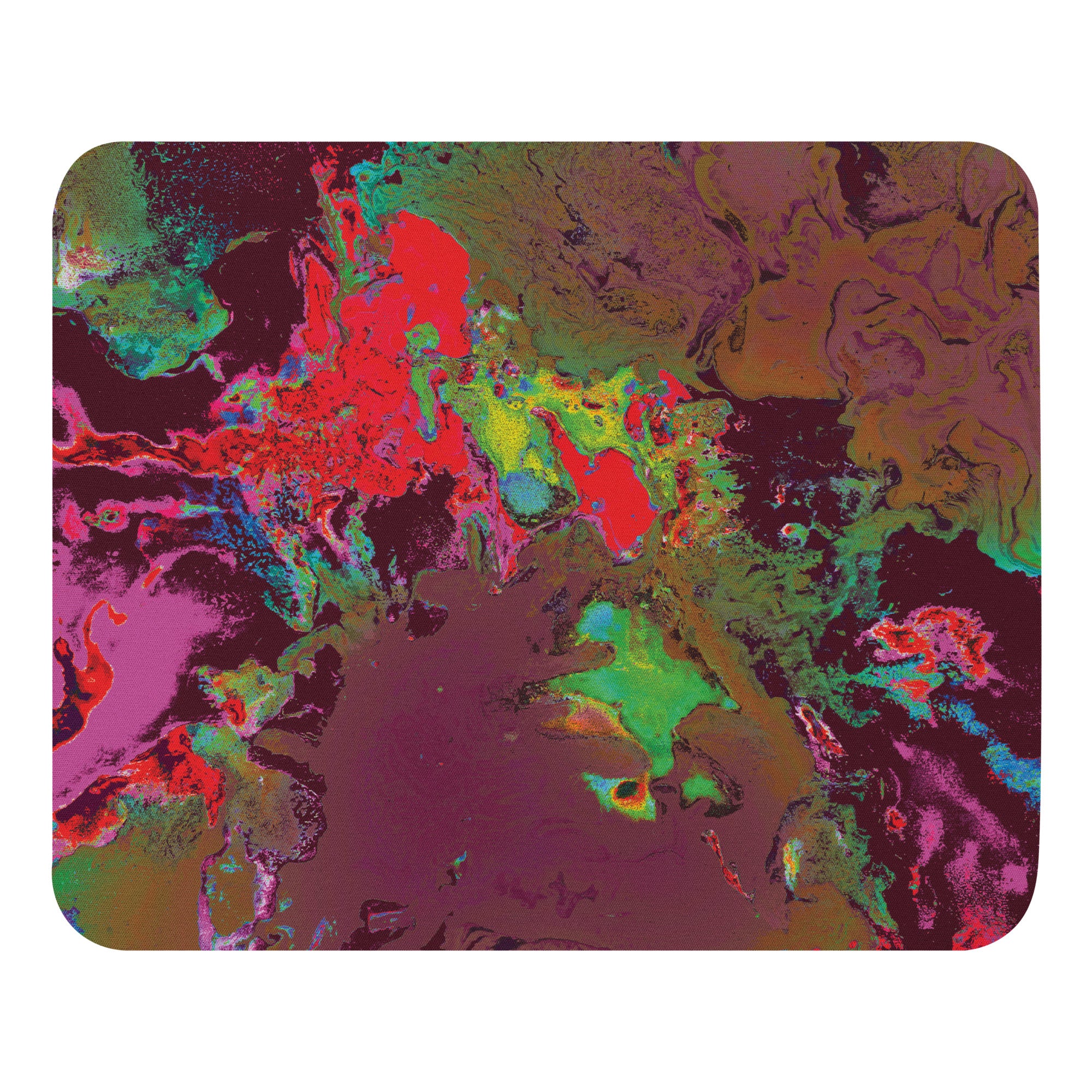 Maroon Abstract Art Mouse Pad