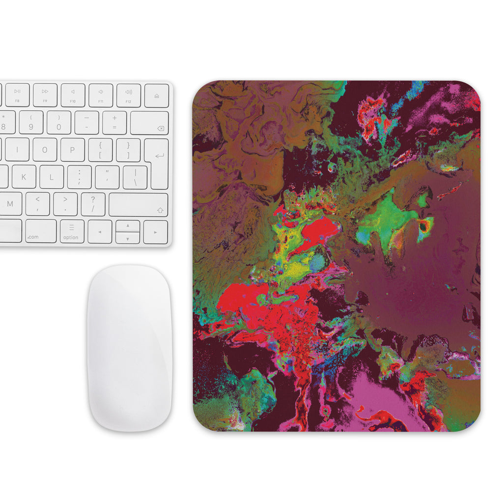 Maroon Abstract Art Mouse Pad