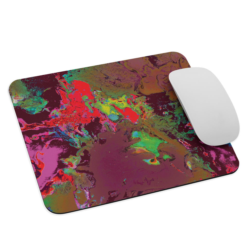 Maroon Abstract Art Mouse Pad